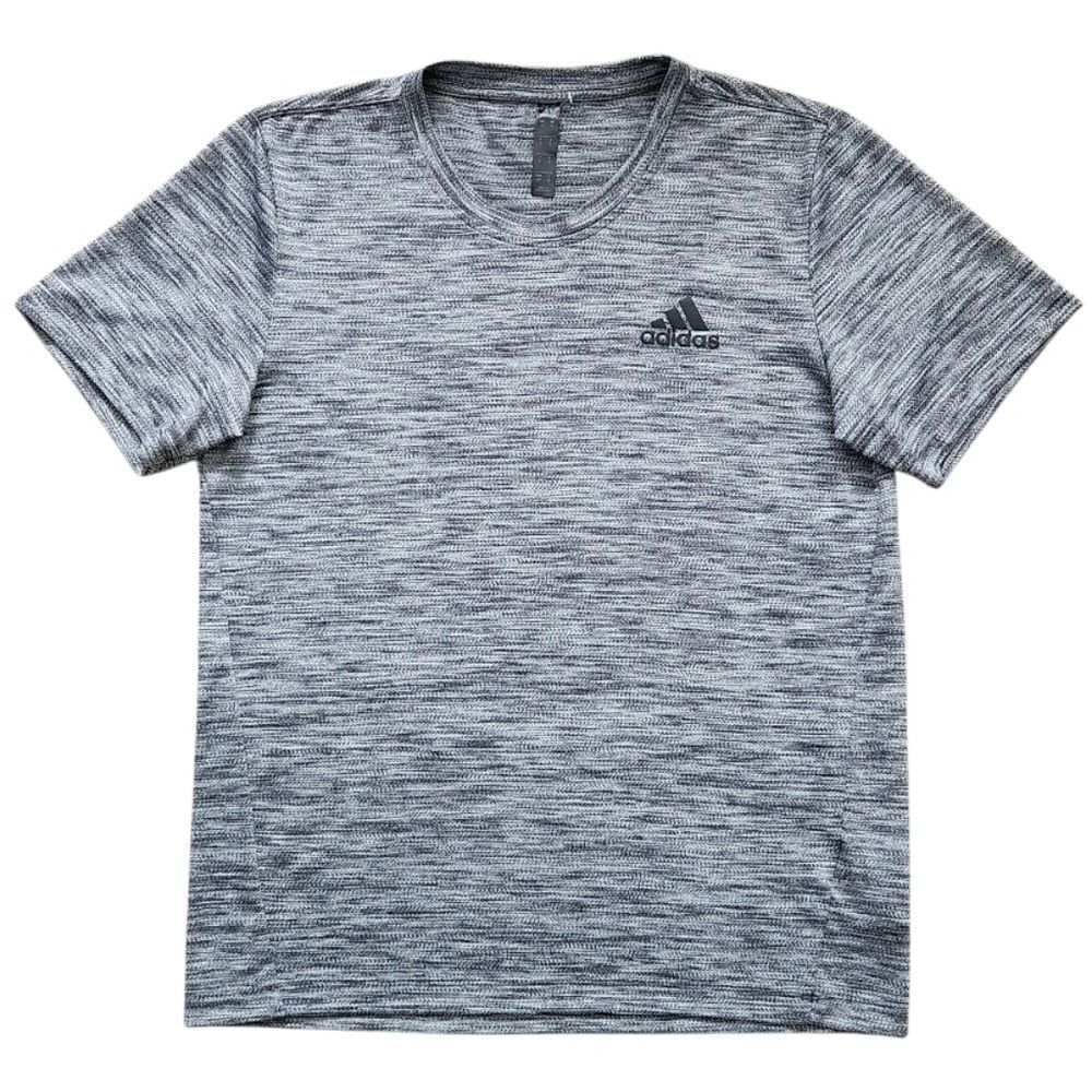 Adidas Big Boys Axis Aeroready Tech Stretch Gray T-Shirt Short Sleeve Size Small